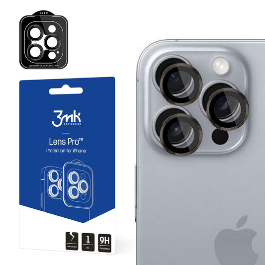 Протектор за задна камера 3MK Protection Pro за Apple iPhone 16 Pro Max / 16 Pro, закалено стъкло, сив