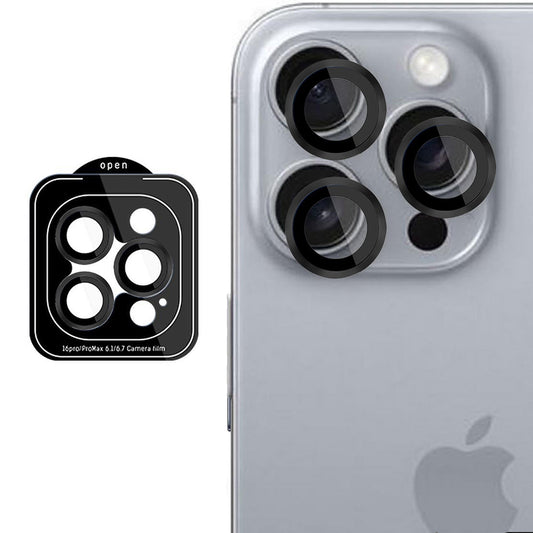 Протектор за задна камера 3MK Protection Pro за Apple iPhone 16 Pro Max / 16 Pro, закалено стъкло, черен