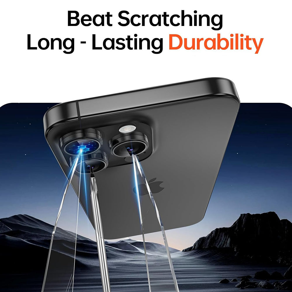 Защитно фолио за задна камера 3MK Protection Pro за Apple iPhone 17 Pro Max / 17 Pro, закалено стъкло, черно