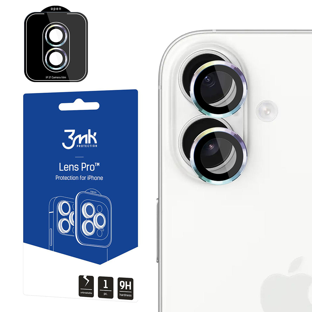 Защитно фолио за задна камера 3MK Protection Pro за Apple iPhone 17, Закалено стъкло, Многоцветно