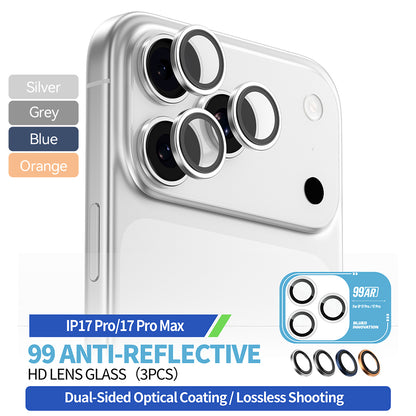 Фолио за защита на задната камера Blueo 99 Anti-Refective HD за Apple iPhone 17 Pro Max / 17 Pro, Закалено стъкло, Синьо