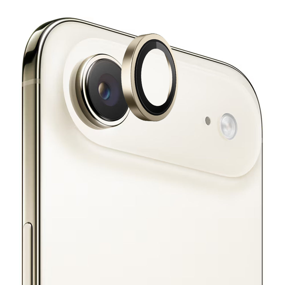 Фолио за защита на задната камера Blueo Metal Frame за Apple iPhone 17 Air, Закалено стъкло, Златисто