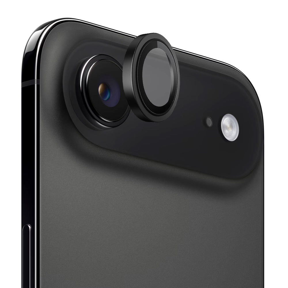 Фолио за защита на задната камера Blueo Metal Frame за Apple iPhone 17 Air, Закалено стъкло, Черно