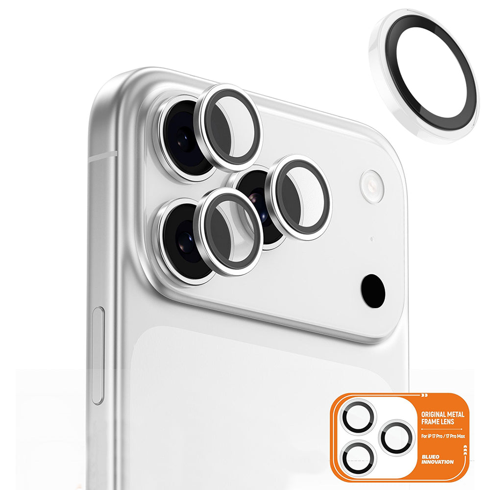Защитно фолио Blueo Metal Frame за задна камера за Apple iPhone 17 Pro Max / 17 Pro, закалено стъкло, прозрачно