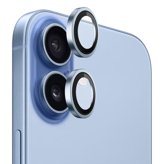 Фолио за защита на задната камера Blueo Metal Frame за Apple iPhone 17, Закалено стъкло, Синьо