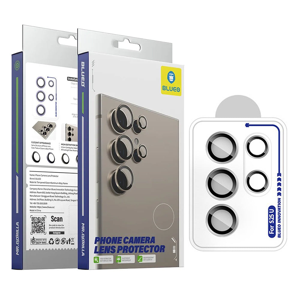 Фолио за защита на задната камера Blueo за Samsung Galaxy S26 Ultra S948, закалено стъкло, черно