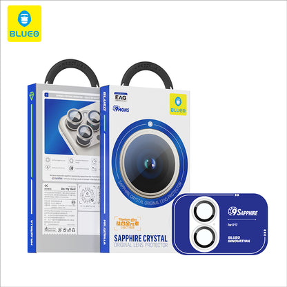 Фолио за защита на задната камера Blueo Sapphire Crystal за Apple iPhone 17, Закалено стъкло, Черно