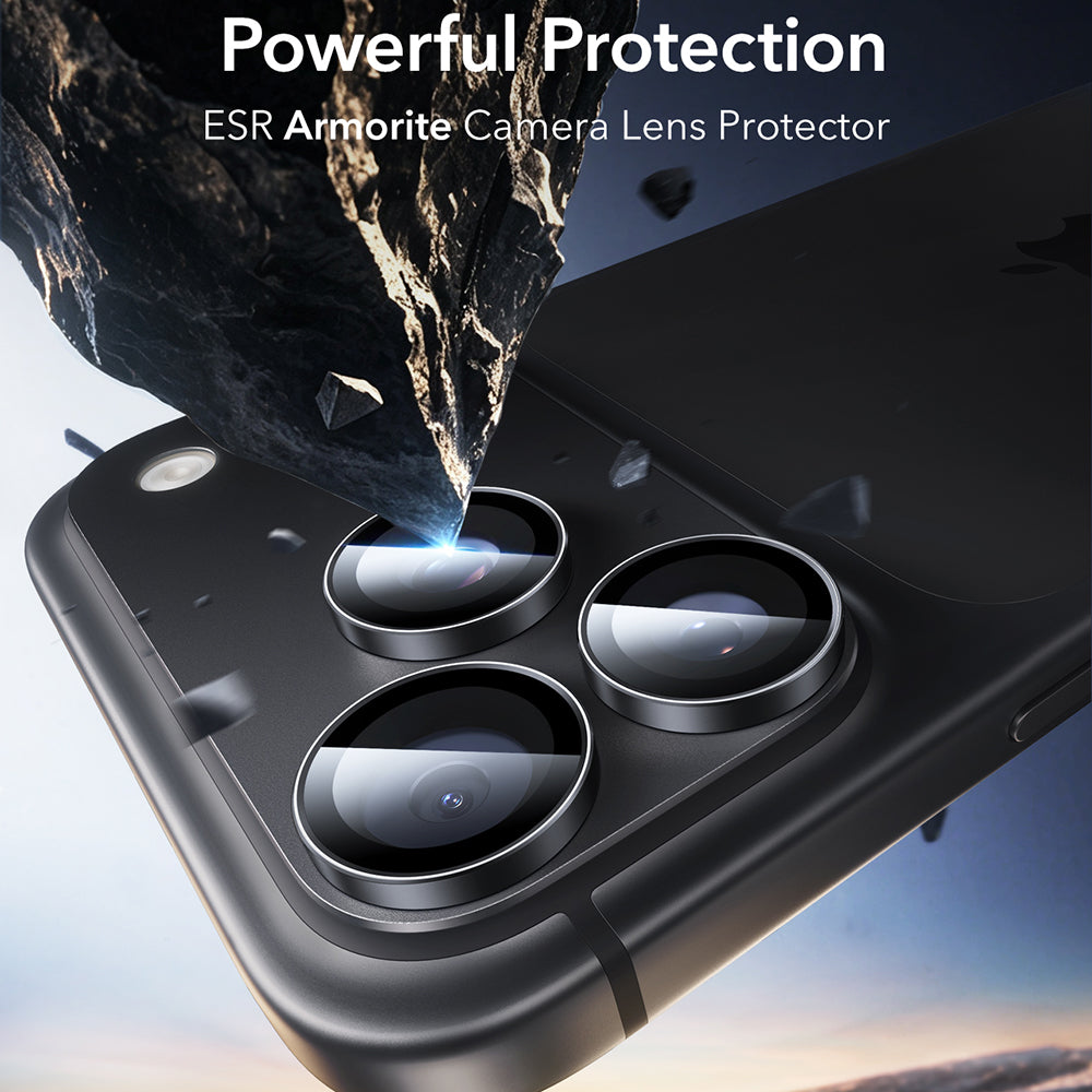 Протектор за задна камера ESR Armorite за Apple iPhone 18 Pro / 18 Pro max, закалено стъкло, комплект от 2 броя, черен