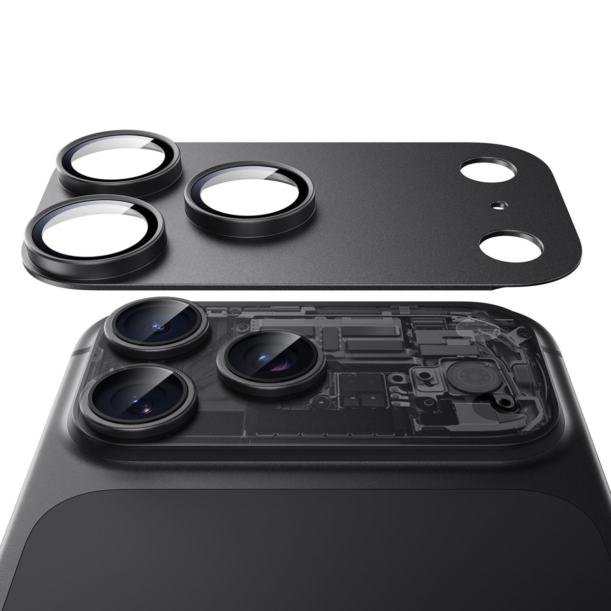 Протектор за задна камера ESR Armorite Pro за Apple iPhone 18 Pro Max, закалено стъкло, черен