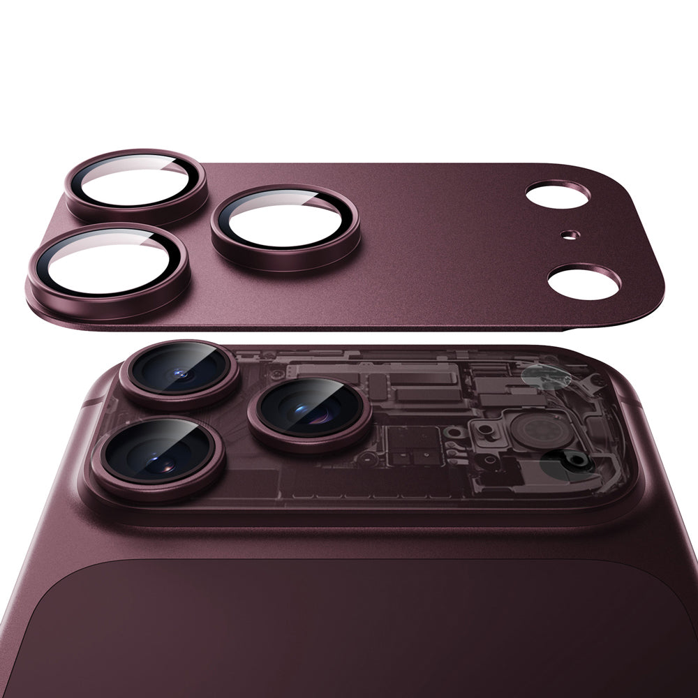 Протектор за задна камера ESR Armorite Pro за Apple iPhone 18 Pro Max, закалено стъкло, тъмно бордо
