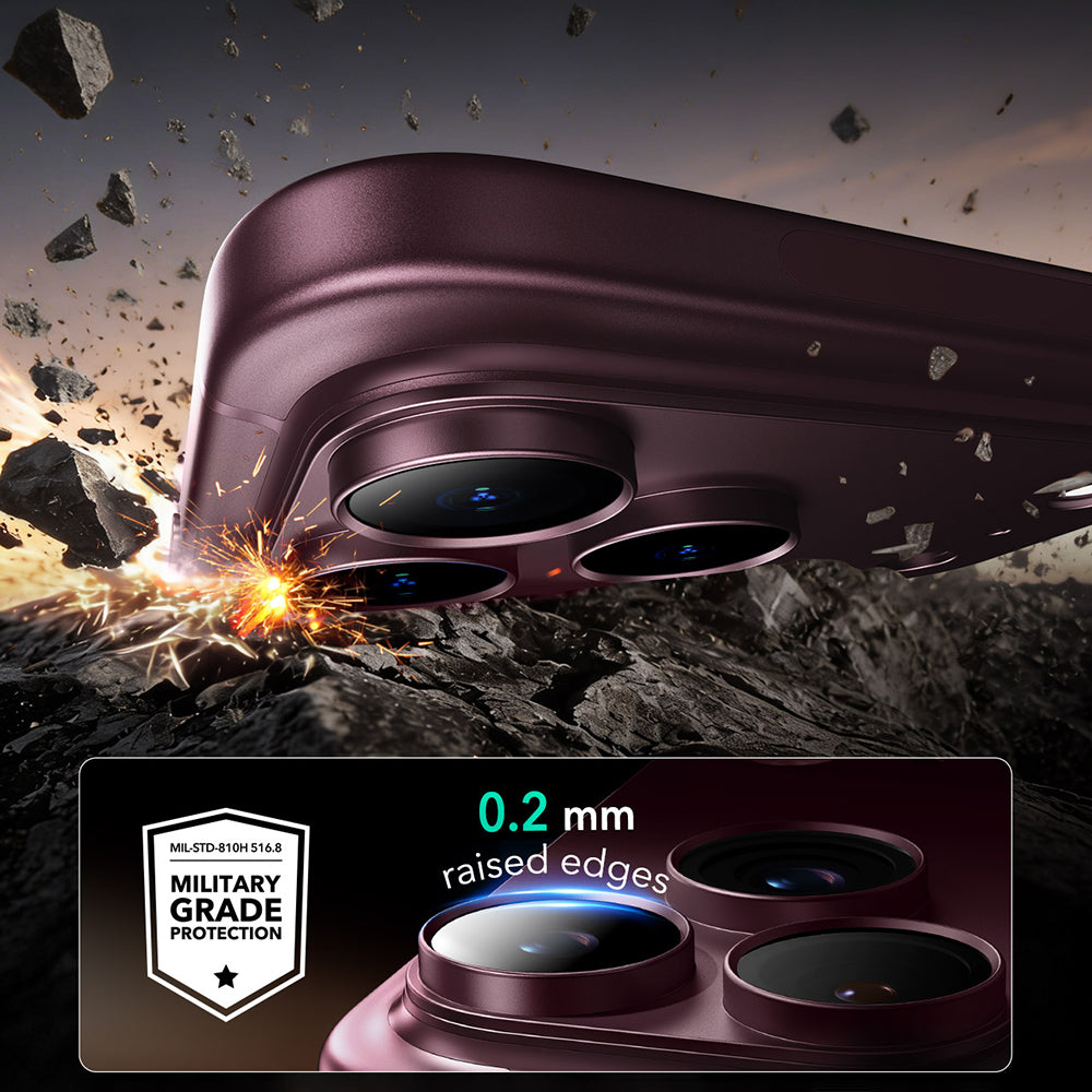 Протектор за задна камера ESR Armorite Pro за Apple iPhone 18 Pro Max, закалено стъкло, тъмно бордо