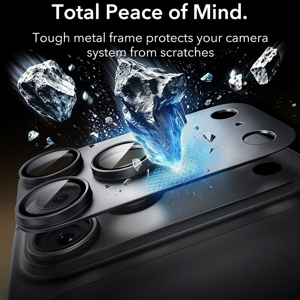 Протектор за задна камера ESR Armorite Pro за Apple iPhone 18 Pro, закалено стъкло, черен