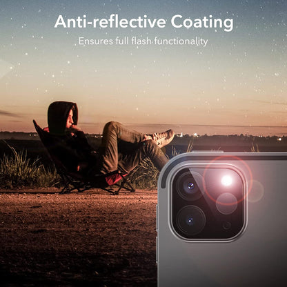 Защитно фолио за задна камера ESR за Apple iPad Pro 13 (2024) / Pro 11 (2022) / Pro 12.9 (2022), Закалено стъкло, Комплект от 2 броя, Черно