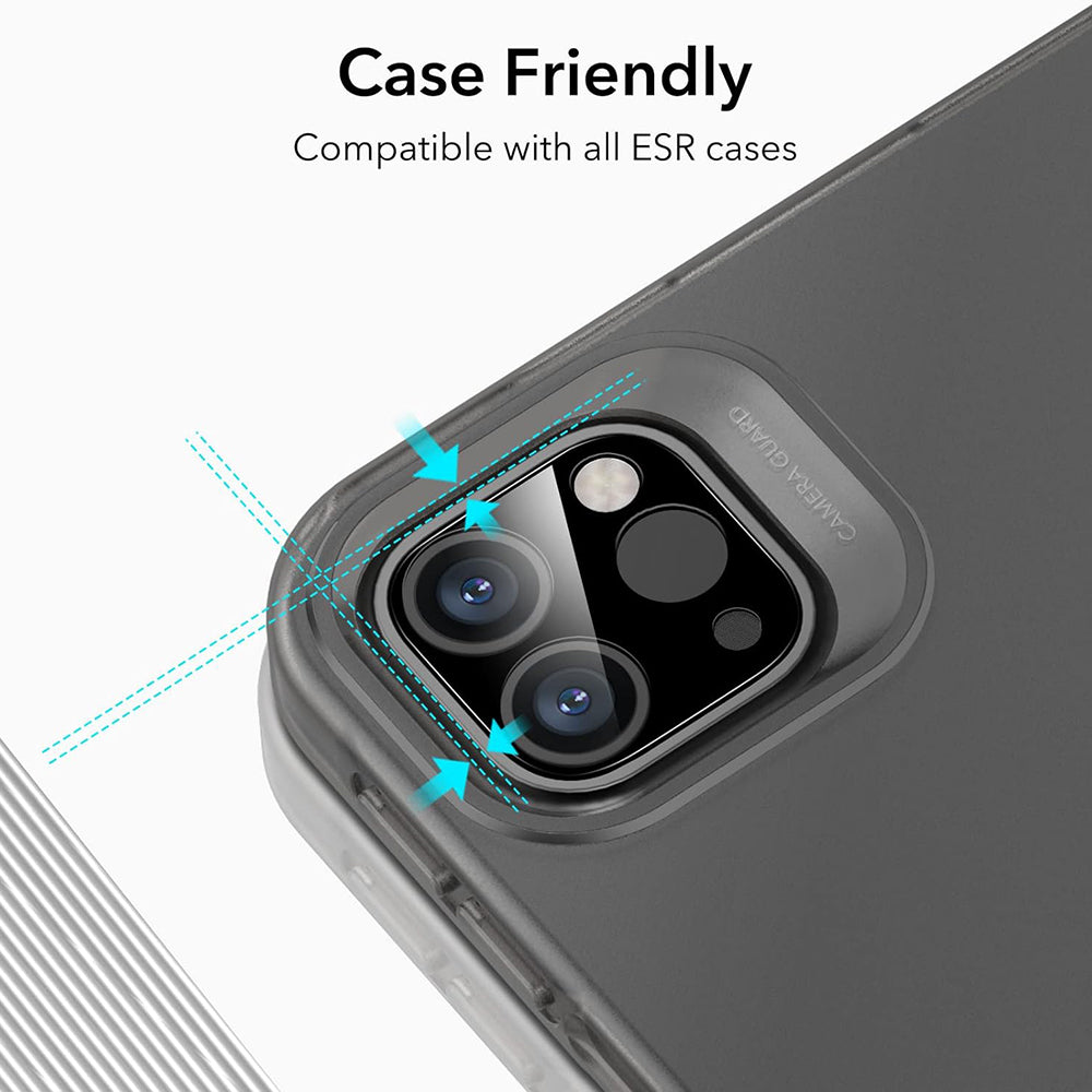 Защитно фолио за задна камера ESR за Apple iPad Pro 13 (2024) / Pro 11 (2022) / Pro 12.9 (2022), Закалено стъкло, Комплект от 2 броя, Черно