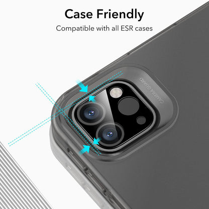 Защитно фолио за задна камера ESR за Apple iPad Pro 13 (2024) / Pro 11 (2022) / Pro 12.9 (2022), Закалено стъкло, Комплект от 2 броя, Черно