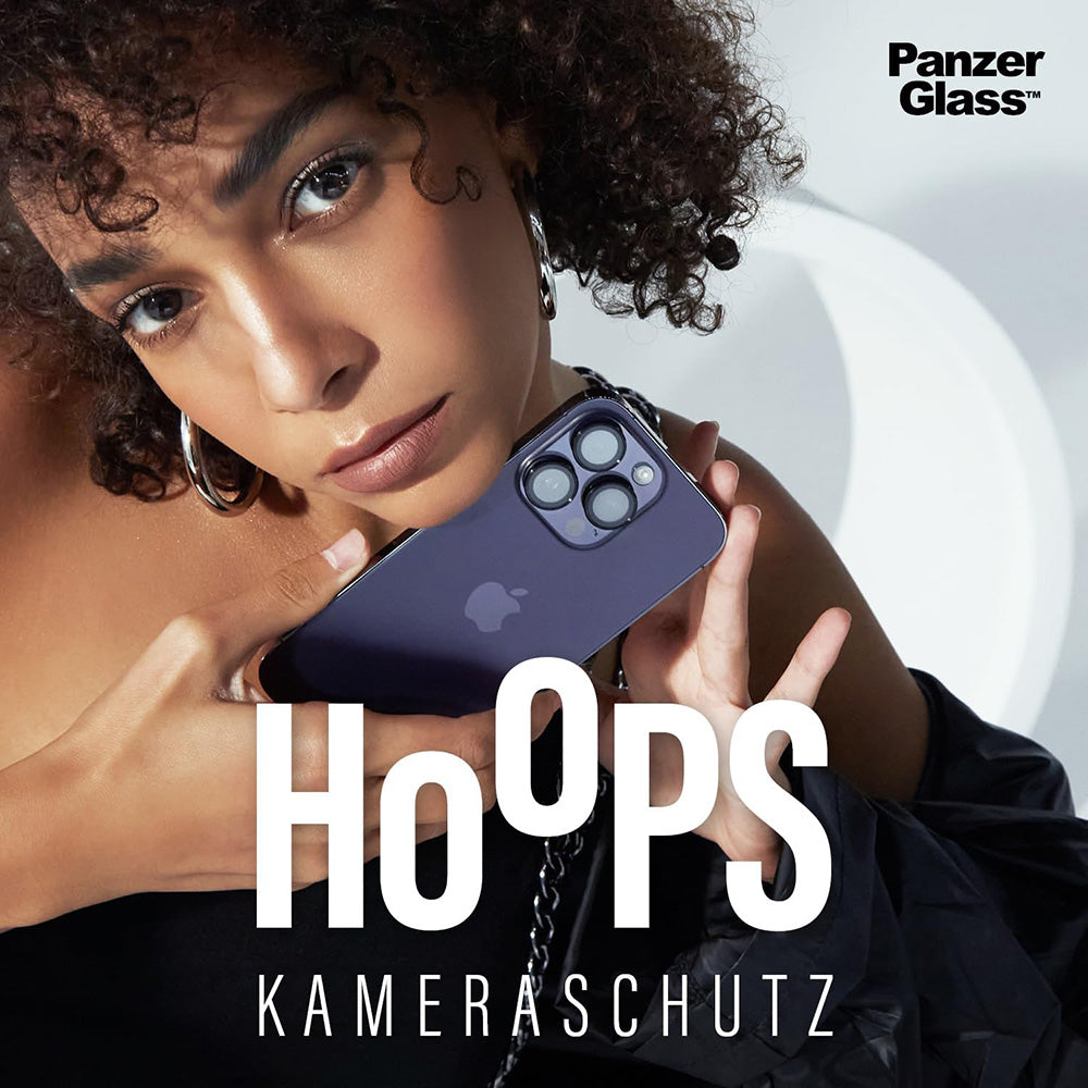Защитно фолио за задна камера PanzerGlass Hoops Glitter за Apple iPhone 17 Pro Max / 17 Pro / 16 Pro Max / 16 Pro, Закалено стъкло, Златисто