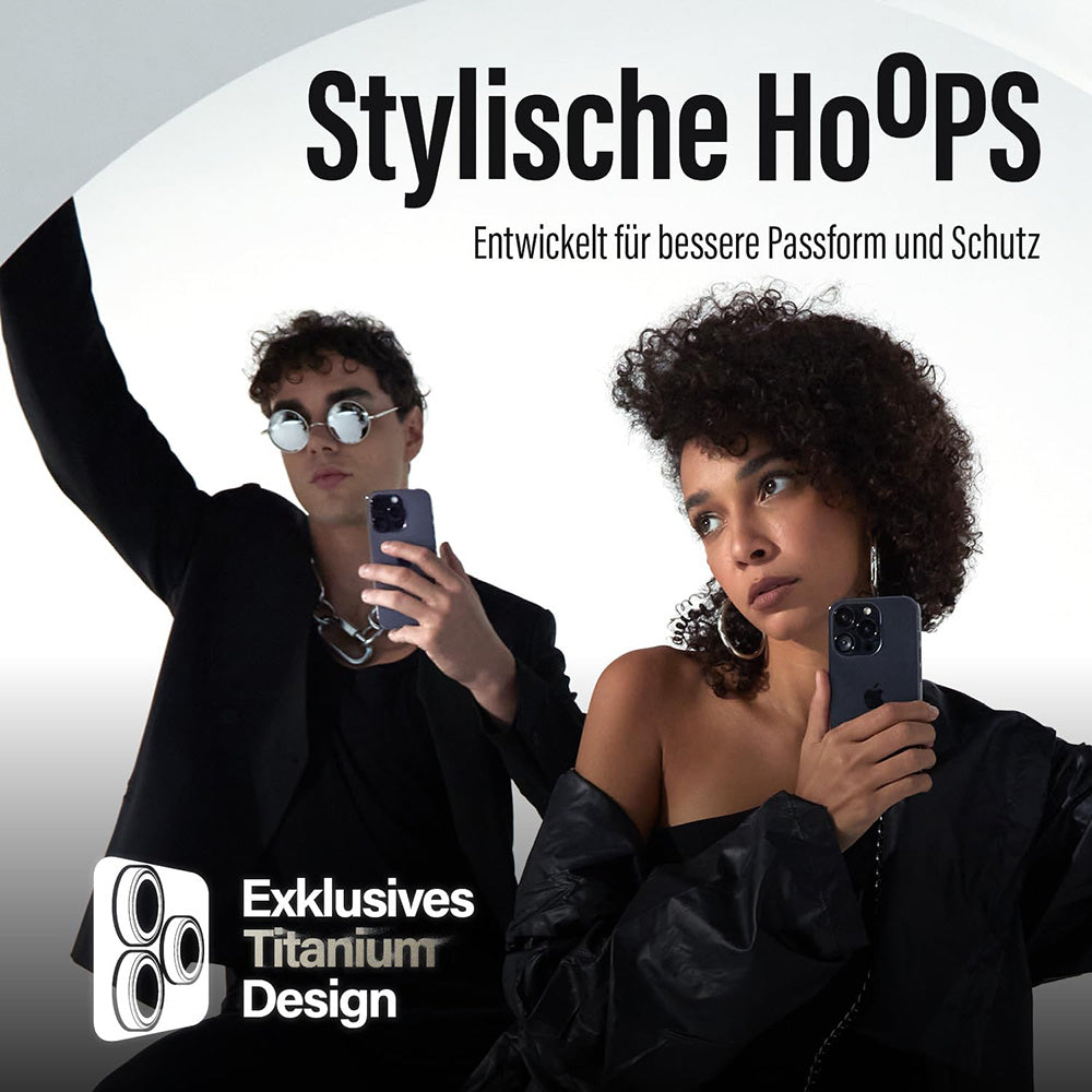 Защитно фолио за задна камера PanzerGlass Hoops Glitter за Apple iPhone 17 Pro Max / 17 Pro / 16 Pro Max / 16 Pro, Закалено стъкло, Златисто