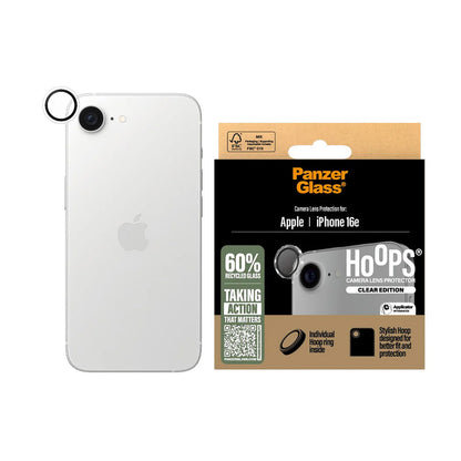 Защитно фолио за задна камера PanzerGlass Hoops за Apple iPhone 16e, Закалено стъкло, Прозрачно