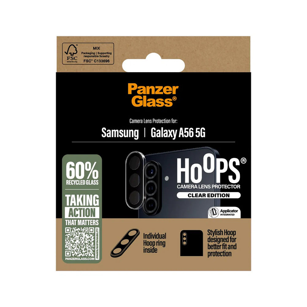 Защитно фолио за задна камера PanzerGlass Hoops за Samsung Galaxy A56 A566, закалено стъкло, прозрачно