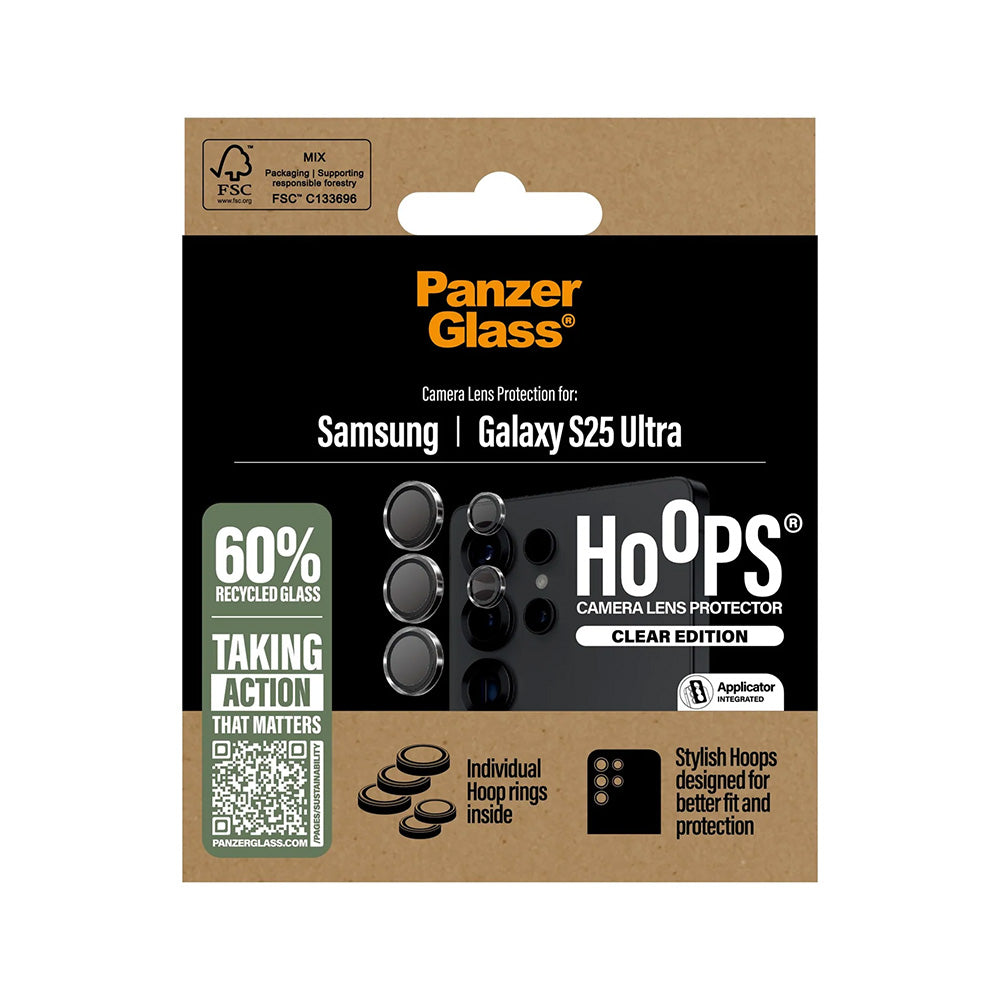 Защитно фолио за задна камера PanzerGlass Hoops за Samsung Galaxy S25 Ultra S938, закалено стъкло, прозрачно