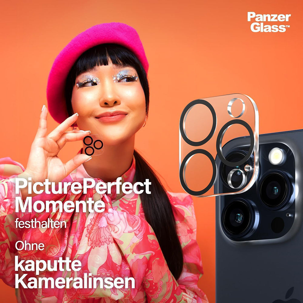 Защитно фолио за задна камера PanzerGlass PicturePerfect за Apple iPhone 16 Pro Max / 16 Pro, закалено стъкло, прозрачно.