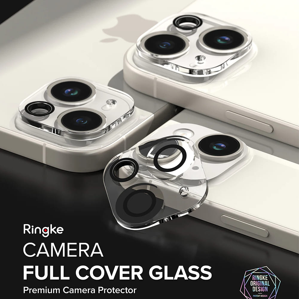 Ringke Rear Camera Protection Film for Apple iPhone 15 Plus / 15, Tempered Glass, Set of 2 Pieces, Transparent