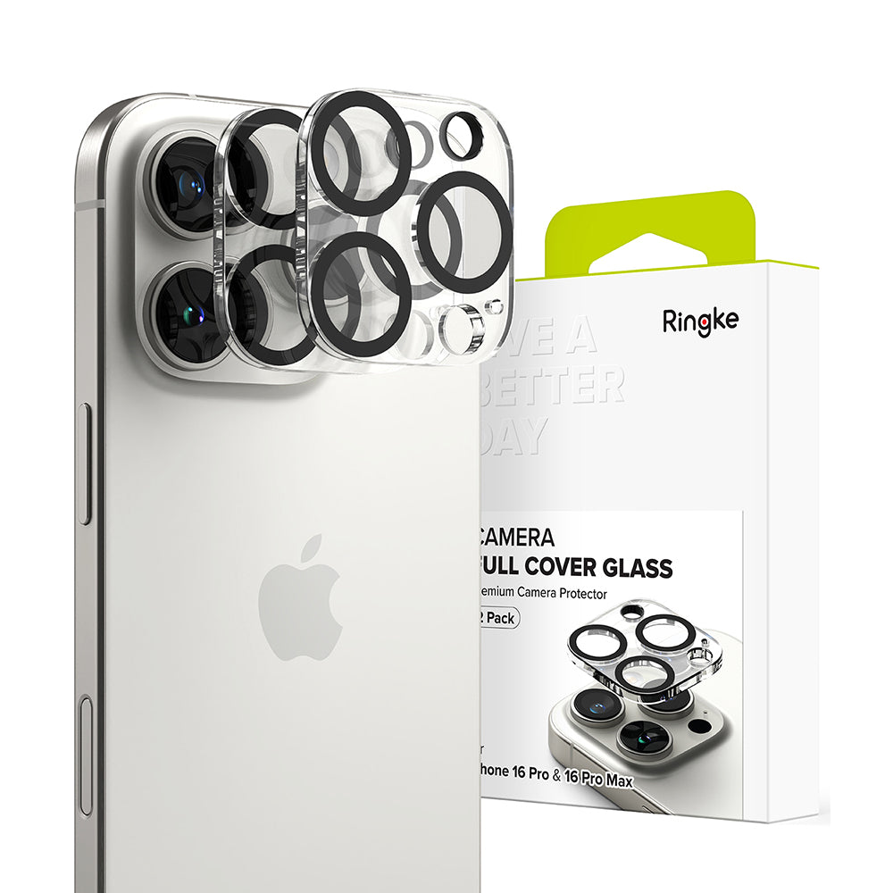 Ringke Rear Camera Protection Film for Apple iPhone 16 Pro Max / 16 Pro, Tempered Glass, Set of 2 Pieces, Transparent