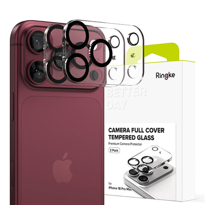 Протектор за задна камера Ringke за Apple iPhone 18 Pro Max, закалено стъкло, комплект от 2 броя, прозрачен