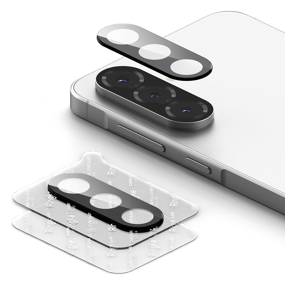 Ringke Rear Camera Protection Film for Samsung Galaxy A56 A566, Tempered Glass, Set of 2 Pieces, Black