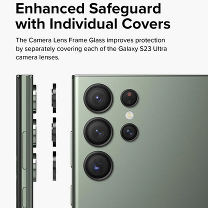 Ringke Rear Camera Protection Film for Samsung Galaxy S23 Ultra S918, Tempered Glass, Black