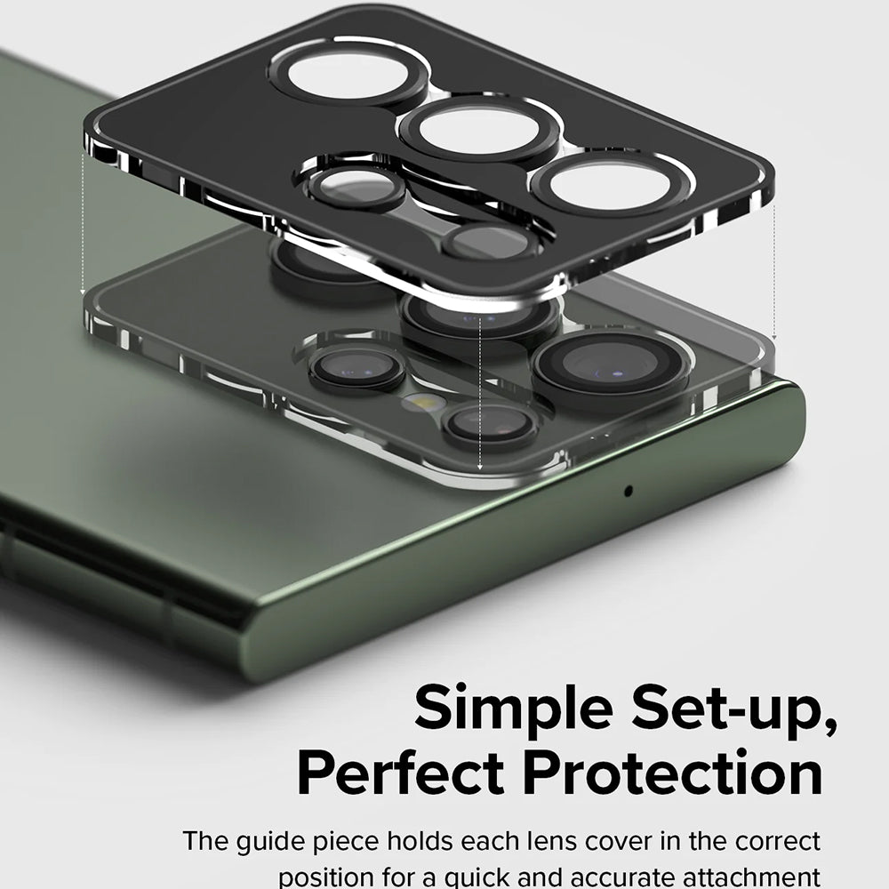 Ringke Rear Camera Protection Film for Samsung Galaxy S23 Ultra S918, Tempered Glass, Black