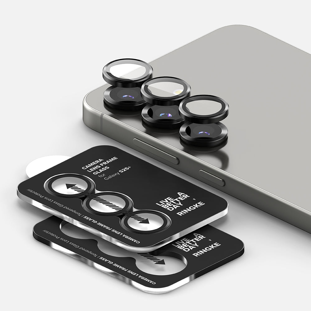 Защитно фолио за задна камера Ringke за Samsung Galaxy S25 S931, закалено стъкло, черно