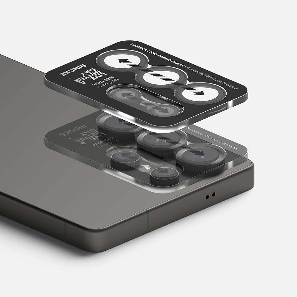 Фолио за защита на задната камера Ringke за Samsung Galaxy S25 Ultra S938, закалено стъкло, черно.