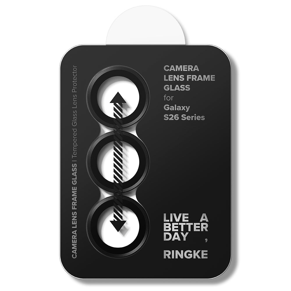 Защитно фолио Ringke за задна камера за Samsung Galaxy S26 Plus S947 / S26, закалено стъкло, комплект от 2 броя, черно