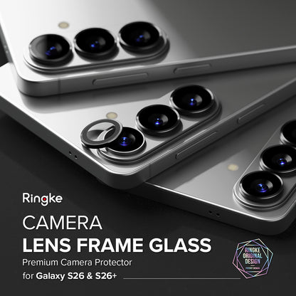 Защитно фолио Ringke за задна камера за Samsung Galaxy S26 Plus S947 / S26, закалено стъкло, комплект от 2 броя, черно