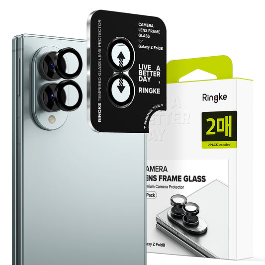 Протектор за задна камера Ringke за Samsung Galaxy Z Fold8 F971, закалено стъкло, комплект от 2 броя, черен