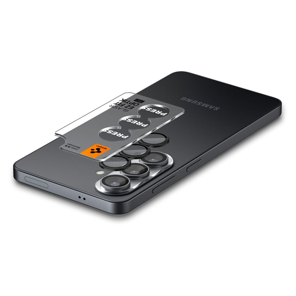 Защитно фолио за задна камера Spigen GlastR EZ FIT Optik Pro HD за Samsung Galaxy S26 Plus S947, закалено стъкло, комплект от 2 броя, черно.