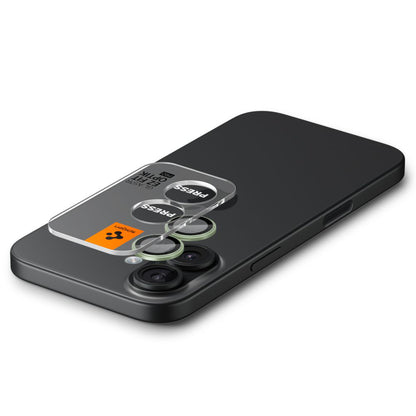 Защитно фолио за задна камера Spigen GlastR EZ FIT Optik Pro за Apple iPhone 17 / 16 Plus / 16, Закалено стъкло, Комплект 2 броя, Зелено AGL10128