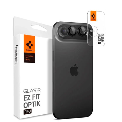 Защитно фолио за задна камера Spigen GlastR EZ FIT Optik Pro за Apple iPhone 17 Air, закалено стъкло, комплект от 2 броя, черно.
