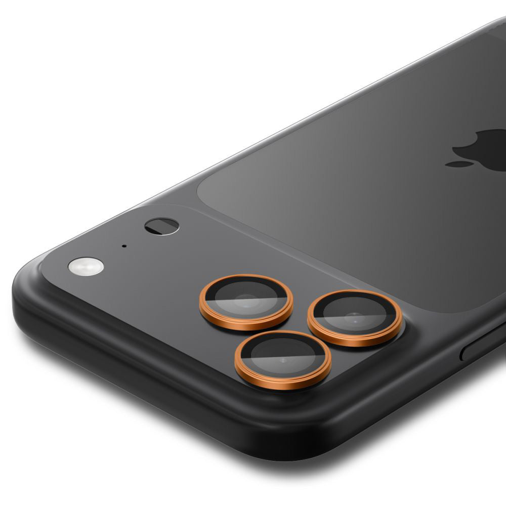 Защитно фолио за задна камера Spigen GlastR EZ FIT Optik Pro за Apple iPhone 17 Pro Max / 17 Pro, закалено стъкло, комплект от 2 броя, оранжево