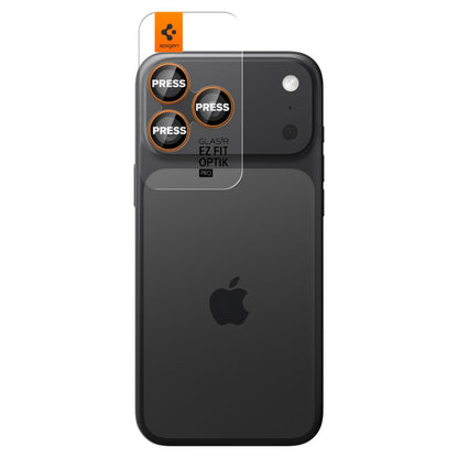 Защитно фолио за задна камера Spigen GlastR EZ FIT Optik Pro за Apple iPhone 17 Pro Max / 17 Pro, закалено стъкло, комплект от 2 броя, оранжево