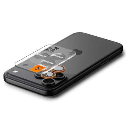Защитно фолио за задна камера Spigen GlastR EZ FIT Optik Pro за Apple iPhone 17 Pro Max / 17 Pro, закалено стъкло, комплект от 2 броя, оранжево