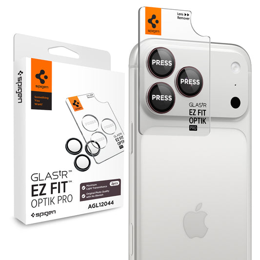 Протектор за задна камера Spigen GlastR EZ FIT Optik Pro за Apple iPhone 18 Pro / 18 Pro Max, закалено стъкло, комплект 2 броя, бордо AGL12044