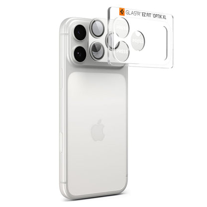 Фолио за защита на задната камера Spigen GlastR EZ FIT Optik Pro XL за Apple iPhone 17 Pro Max, закалено стъкло, сребристо