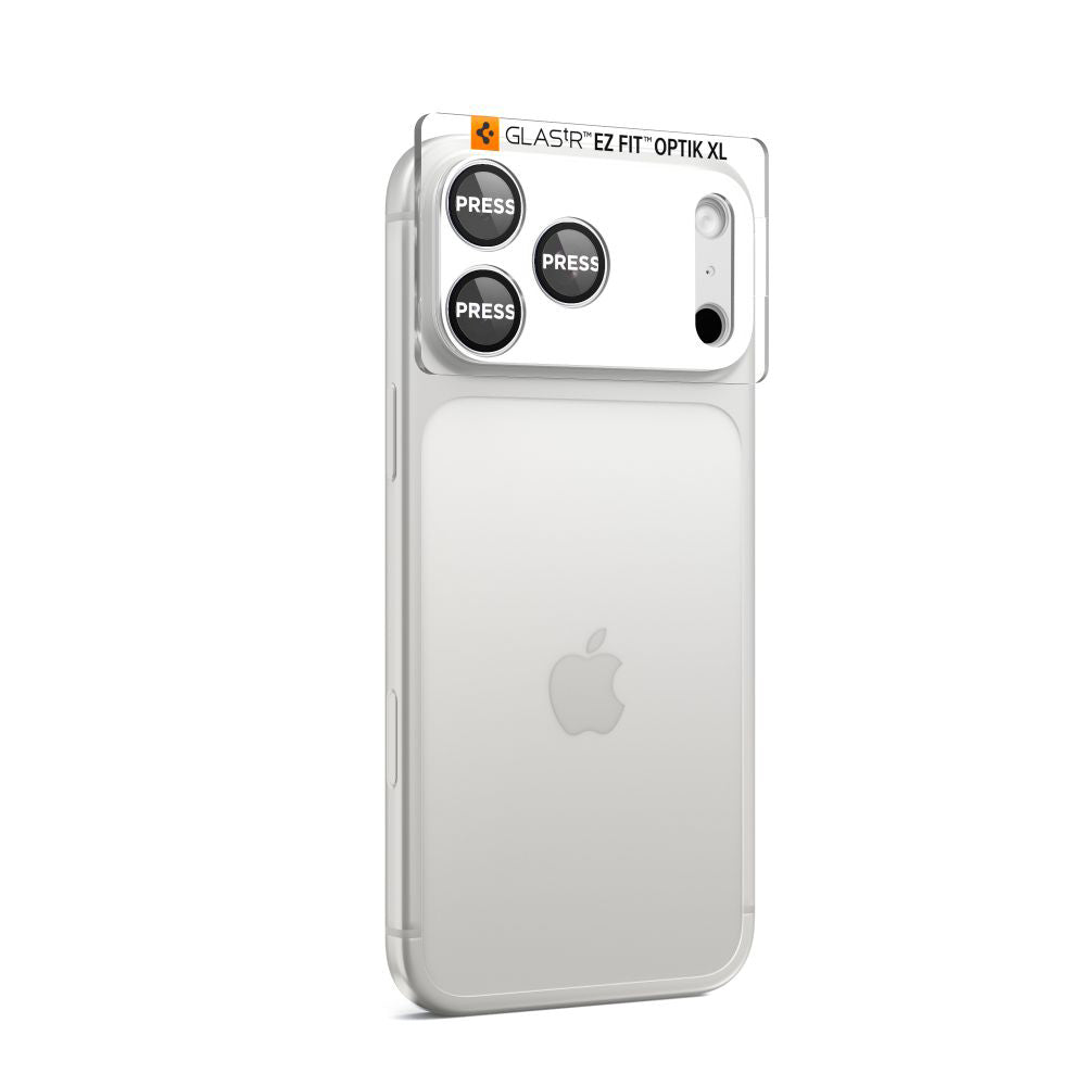 Фолио за защита на задната камера Spigen GlastR EZ FIT Optik Pro XL за Apple iPhone 17 Pro Max, закалено стъкло, сребристо