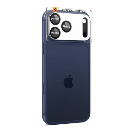 Фолио за защита на задната камера Spigen GlastR EZ FIT Optik Pro XL за Apple iPhone 17 Pro Max, Закалено стъкло, Черно AGL10649