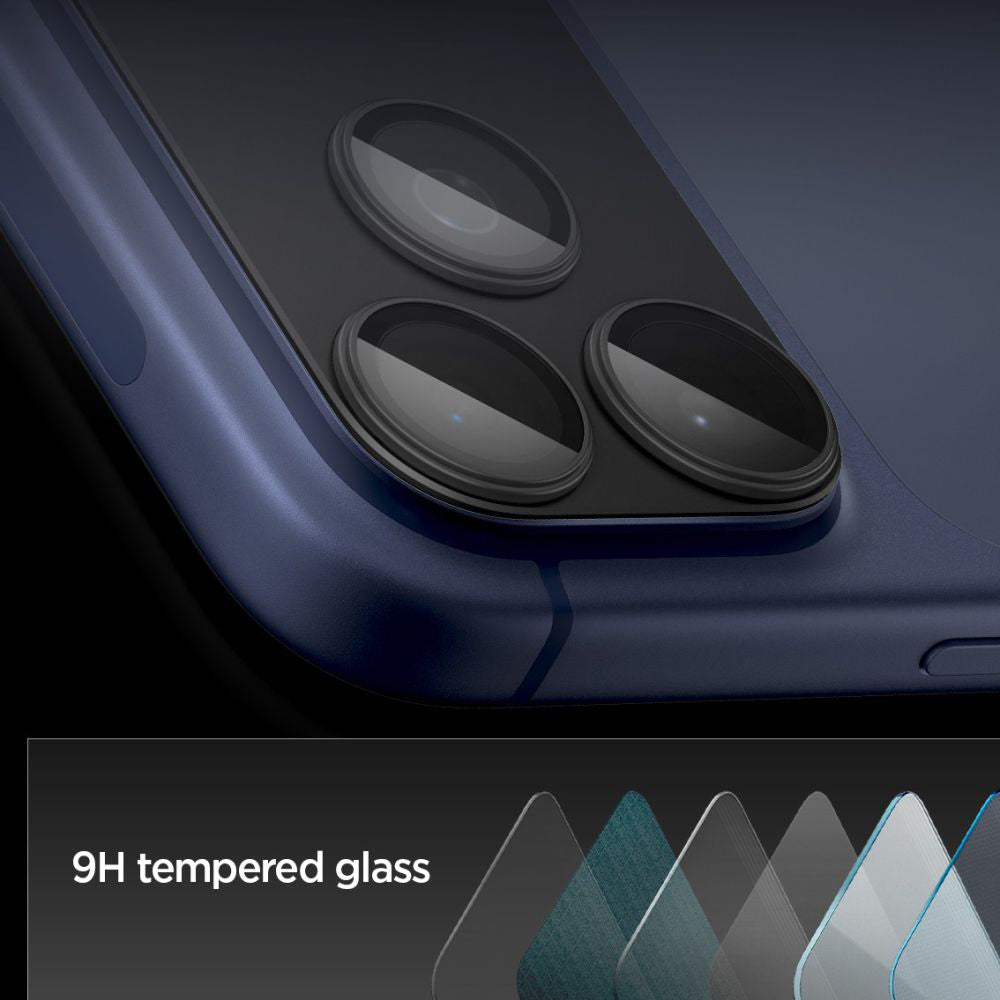 Фолио за защита на задната камера Spigen GlastR EZ FIT Optik Pro XL за Apple iPhone 17 Pro Max, Закалено стъкло, Черно AGL10649