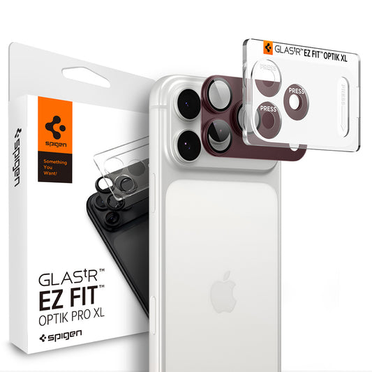 Протектор за задна камера Spigen GlastR EZ FIT Optik Pro XL за Apple iPhone 18 Pro Max, закалено стъкло, бордо AGL12040