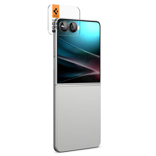 Фолио за защита на задната камера Spigen GlastR EZ FIT Optik Pro HD за Samsung Galaxy Z Flip7 F766, Закалено стъкло, Комплект 2 броя, Черно AGL09587