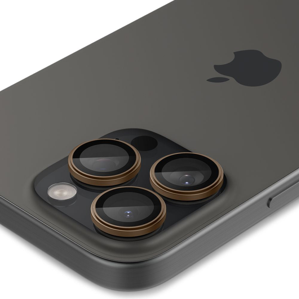 Защитно фолио за задна камера Spigen GlastR EZ FIT Optik Pro за Apple iPhone 16 Pro, закалено стъкло, комплект от 2 броя, бронз AGL08862